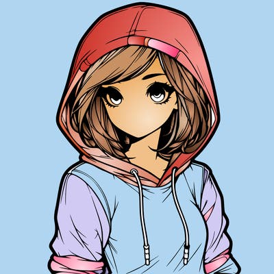 realistic girl with hoodie