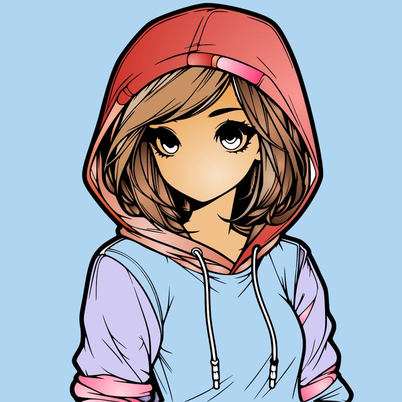 realistic girl with hoodie