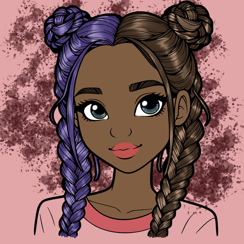 realistic girl with braids