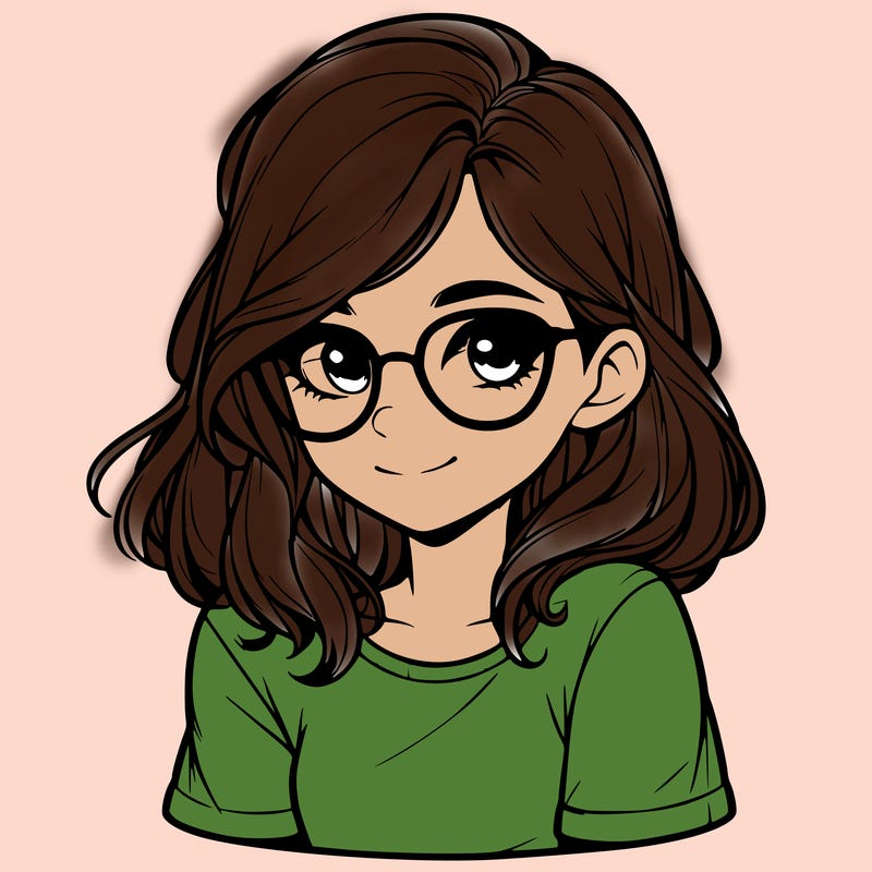 realistic girl with glasses