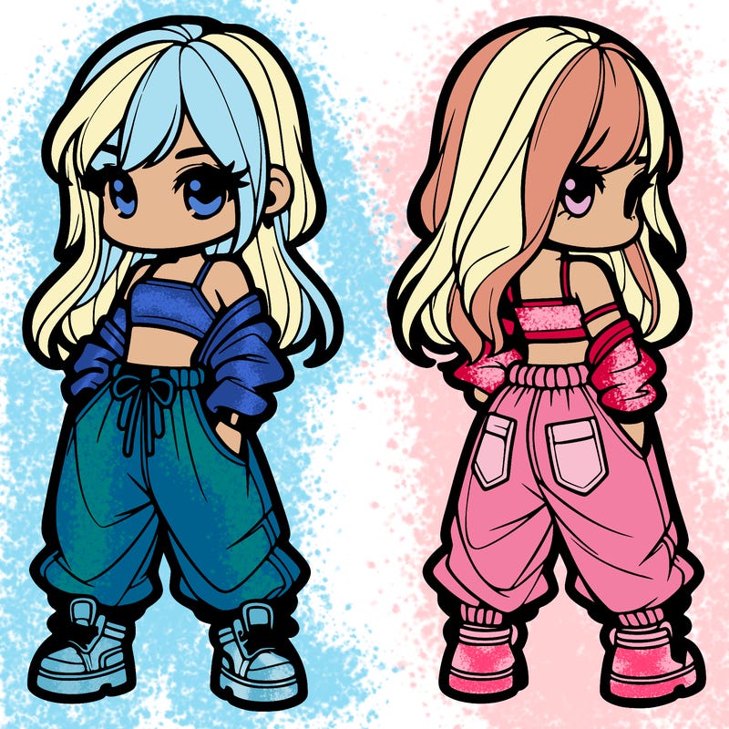 girl in crop top and baggy pants