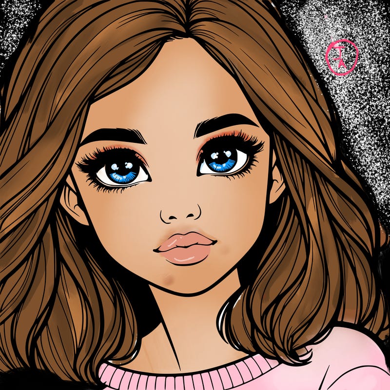 realistic girl whith cute eyes