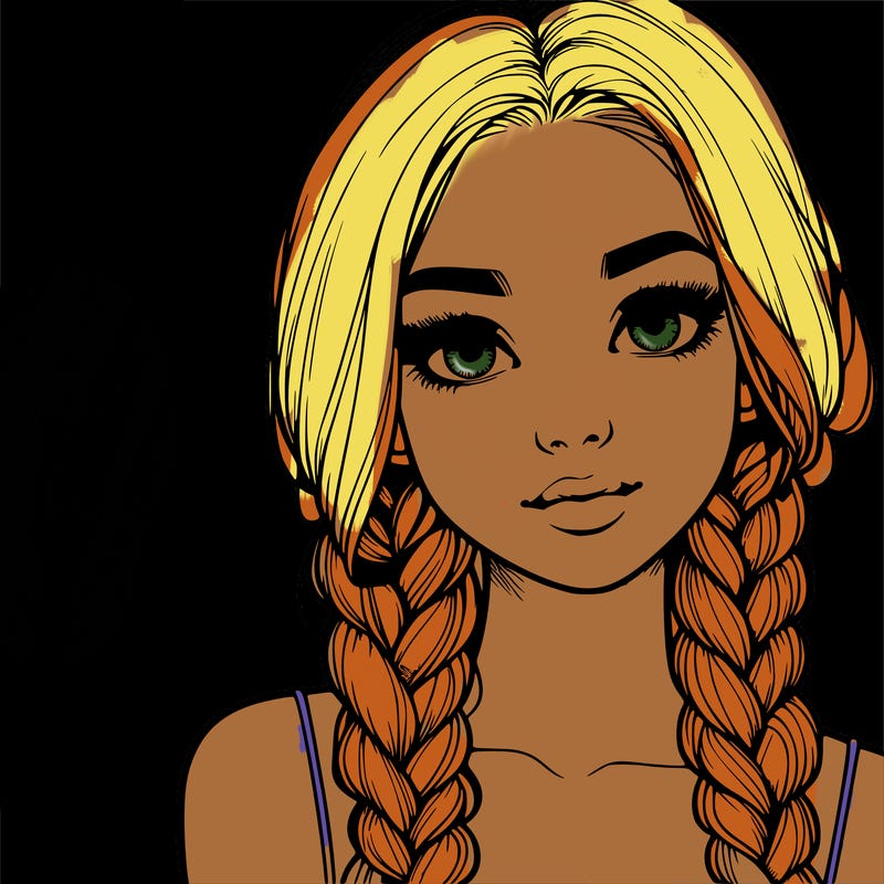 realistic girl with braids