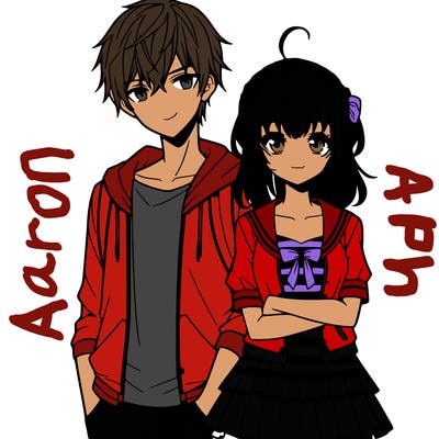 anime teen girl and boy