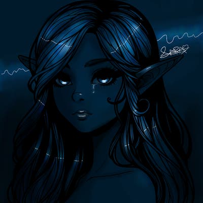 elf girl realistic dark fantasy