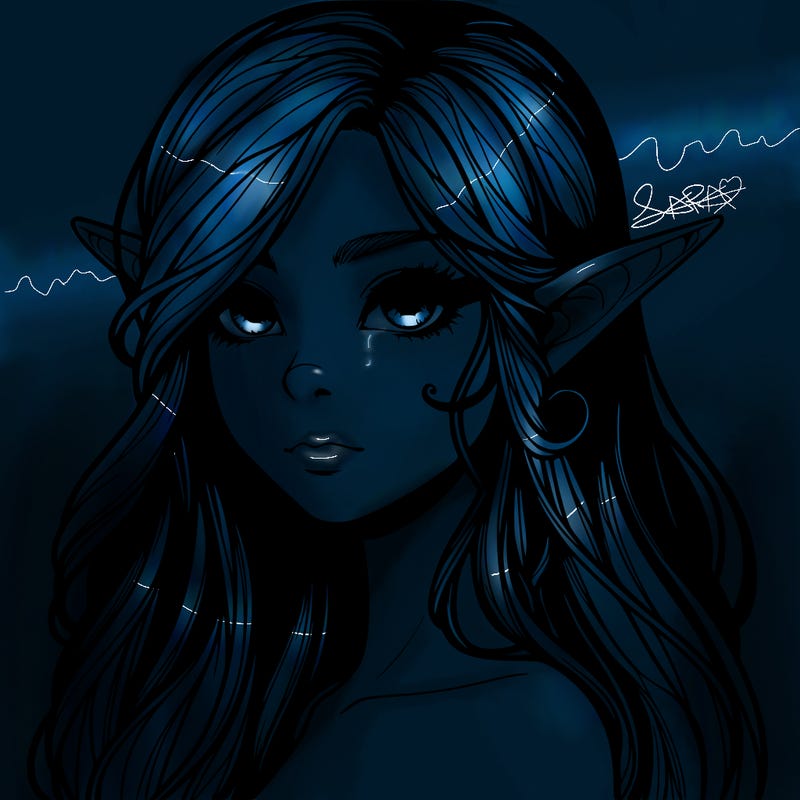 elf girl realistic dark fantasy