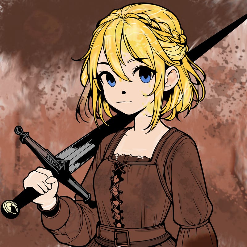 realistic girl with a sword