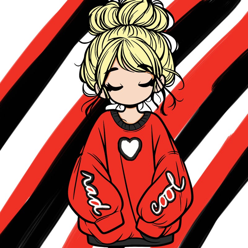 girl with baggy sweatshirt and messy bun