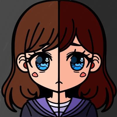 a split of a girl