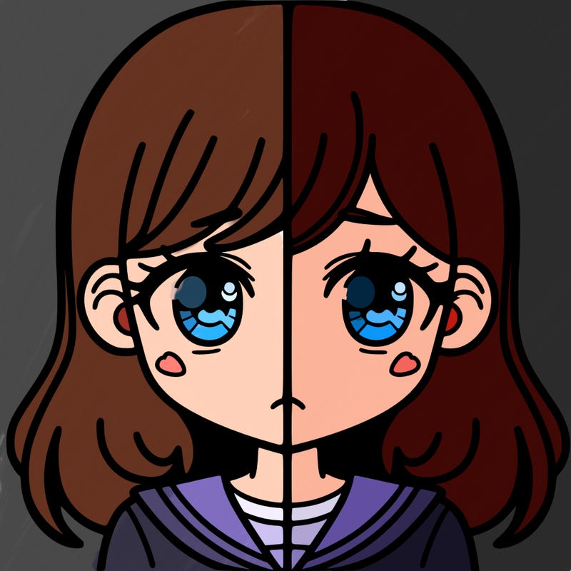 a split of a girl