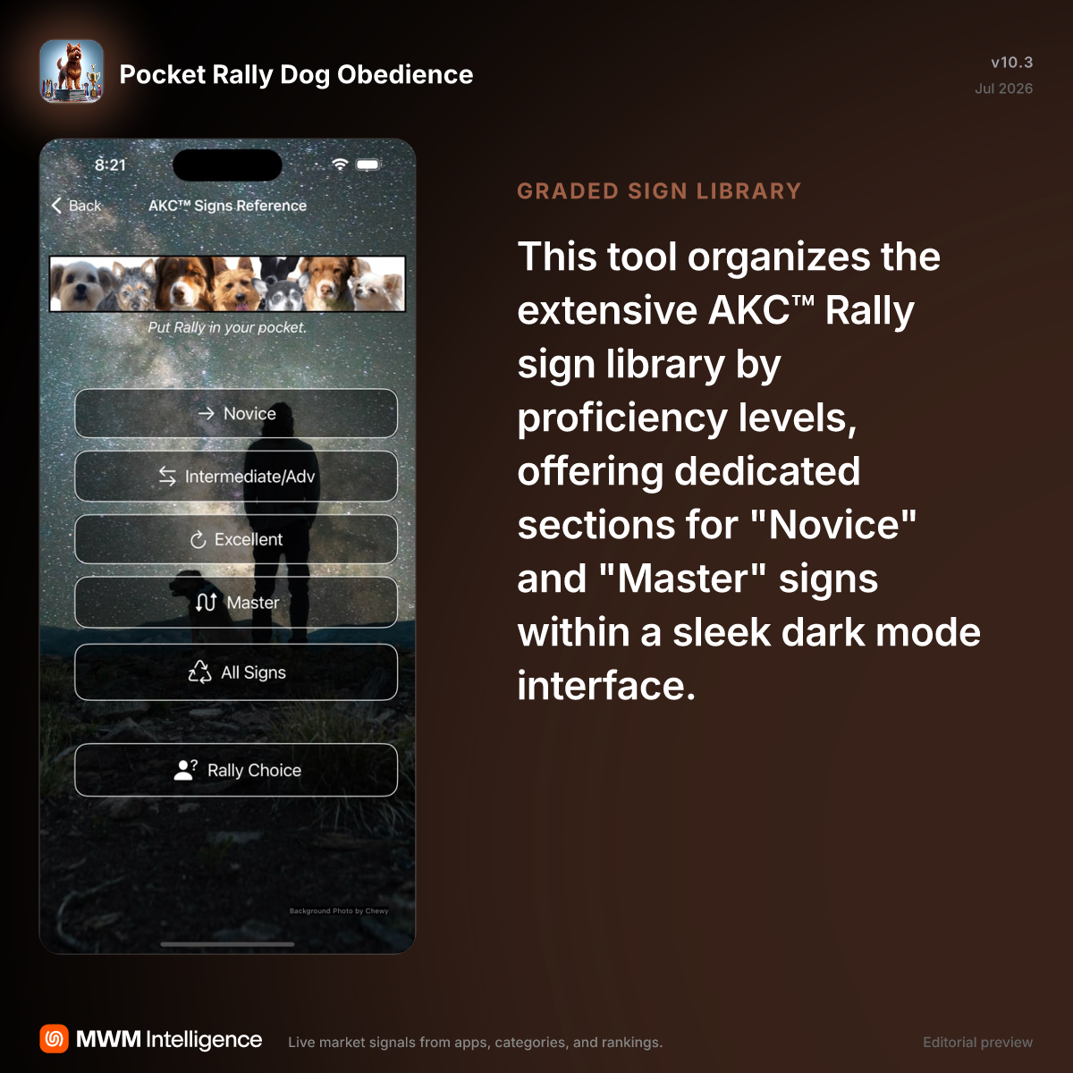 Pocket Rally Dog Obedience - Reference App | MWM