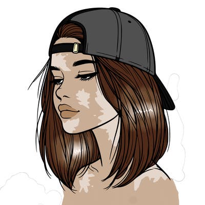 realistic  girl with a backwards hat