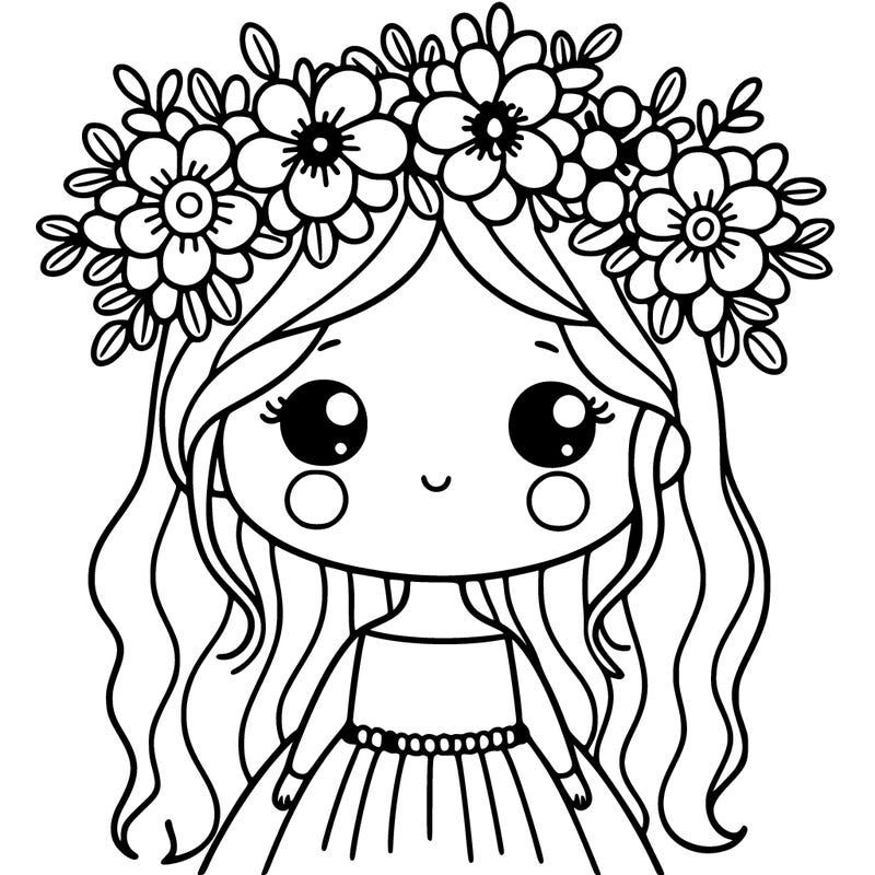 girl with flowers crown