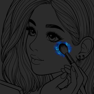 a realistic girl doing her makeup