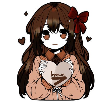 anime girl holding a heart balloon