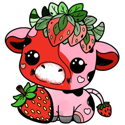 cute strawberry cow