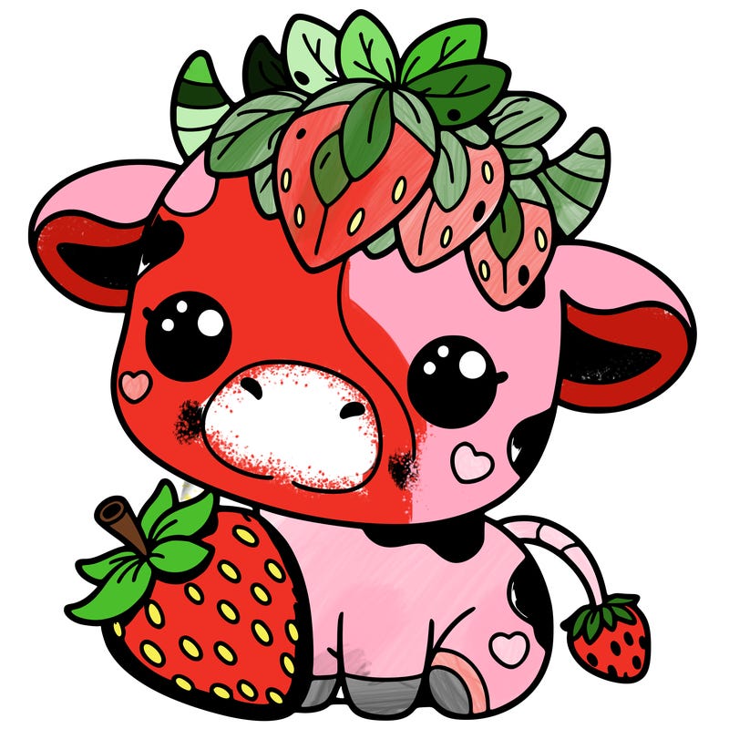 cute strawberry cow