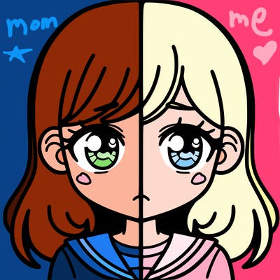 a split of a girl
