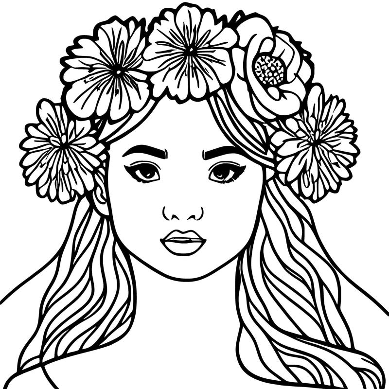 girl with flowers crown