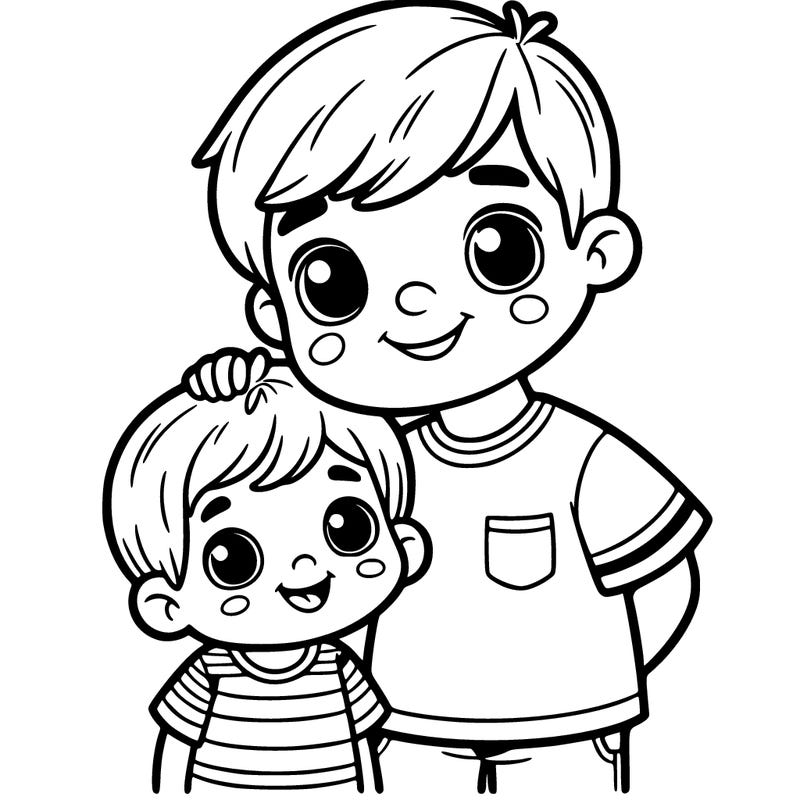one ten year old boy with his three year old brother