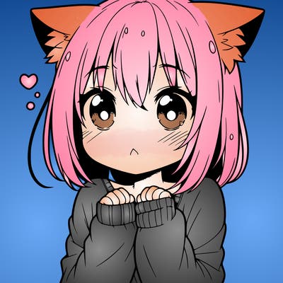 shy anime catgirl