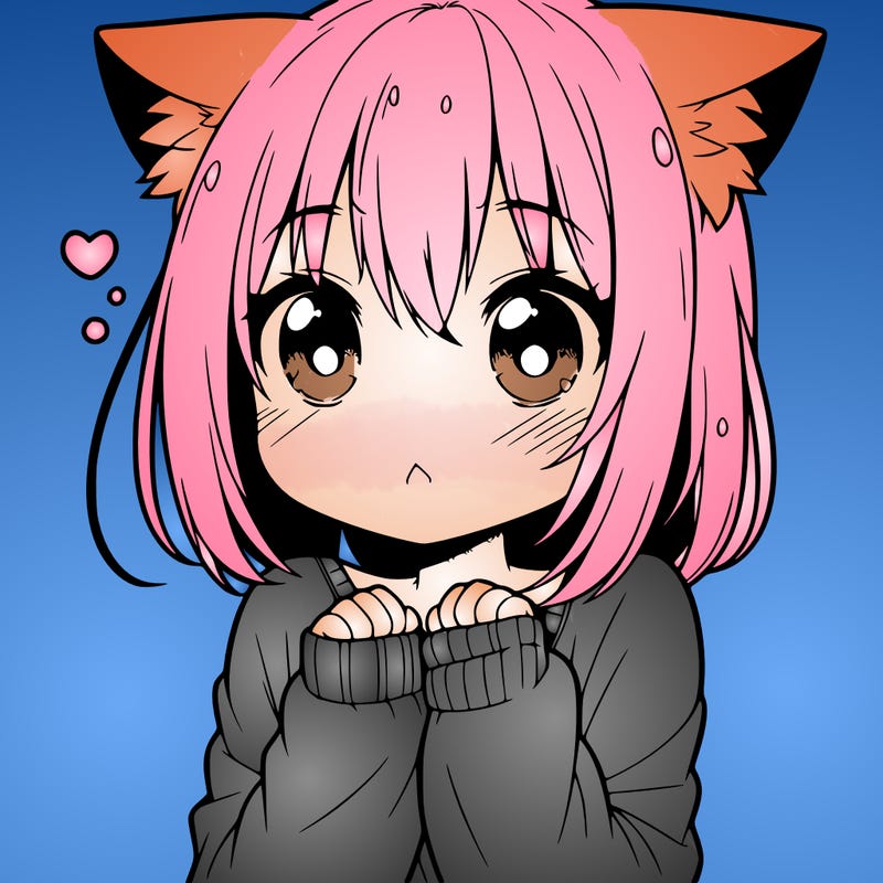 shy anime catgirl