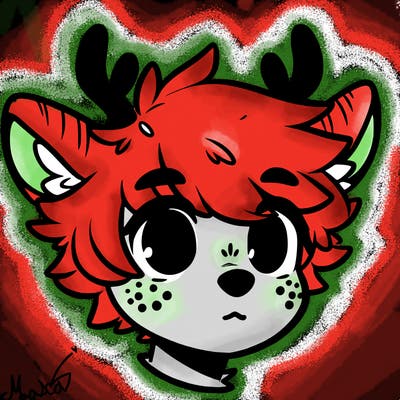 a humanoid deer with soft fluffy ears