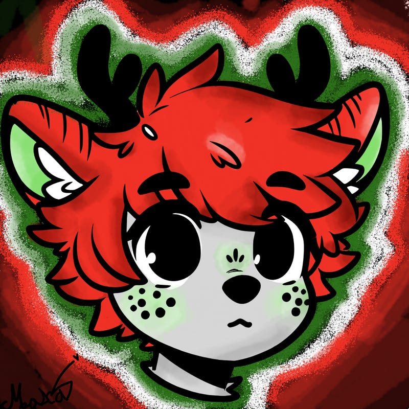 a humanoid deer with soft fluffy ears