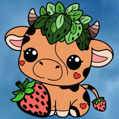cute strawberry cow