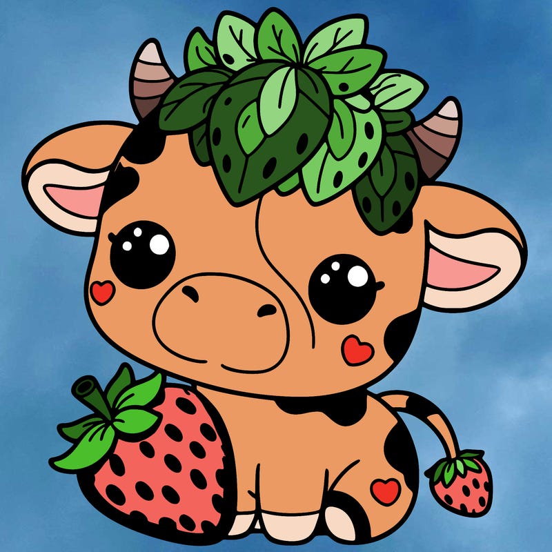 cute strawberry cow