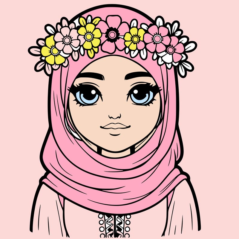 realistic girl with flower crown