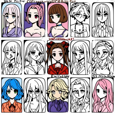 girls that look diffrent anime