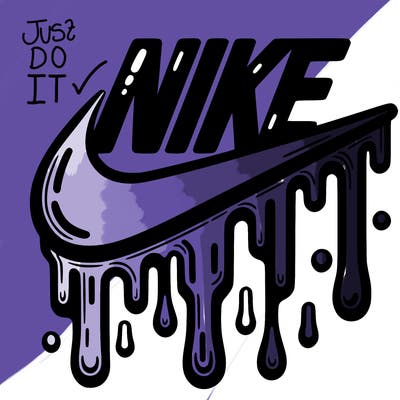 dripping nike logo