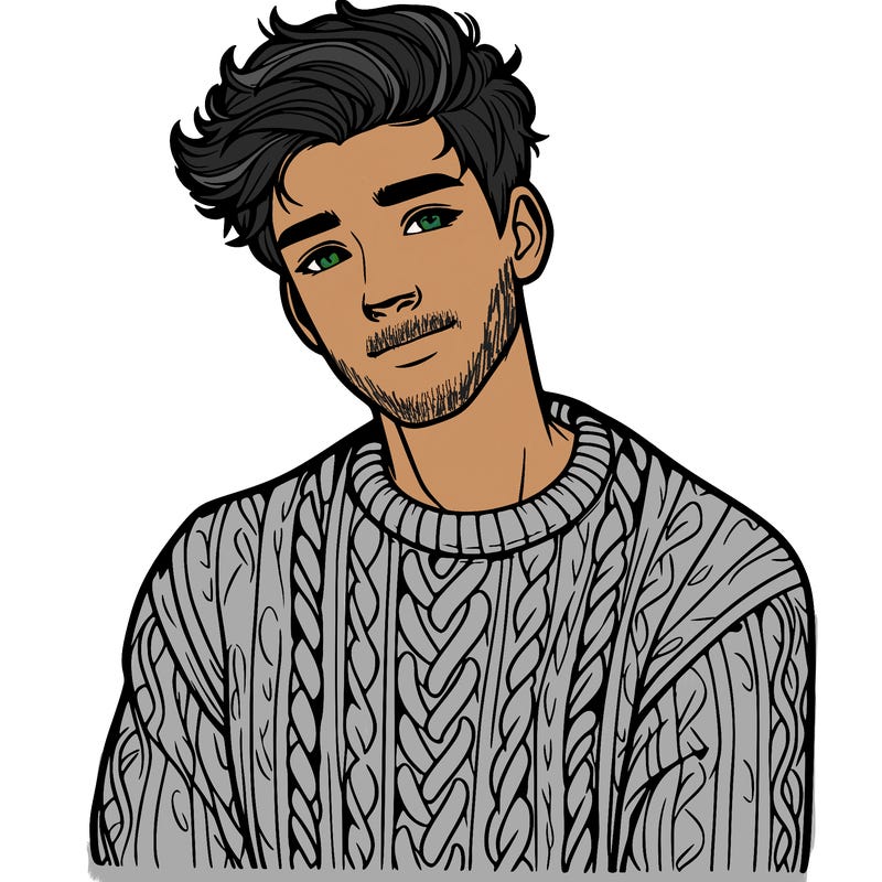 realistic guy with a beautiful jumper