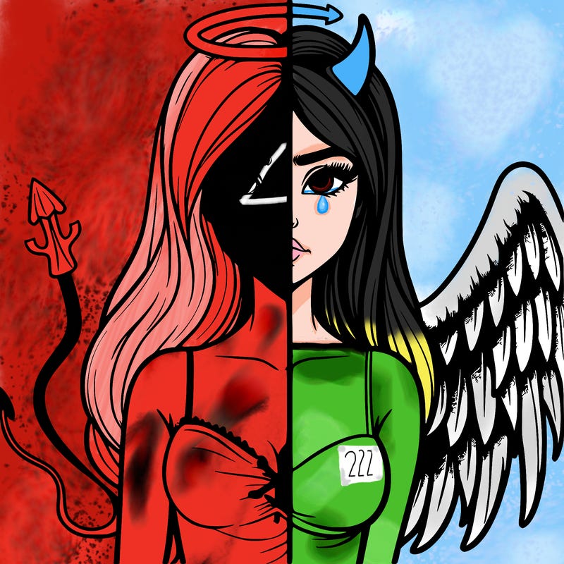 devil vs angel realistic girl