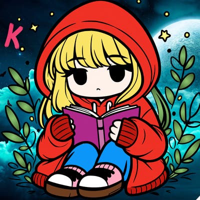 girl in oversized hoodie reading a book
