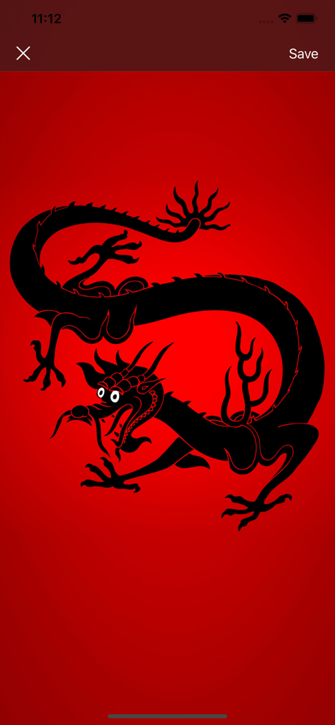 Iconic black dragon silhouette on a red background from The Adventures of Tintin The Blue Lotus