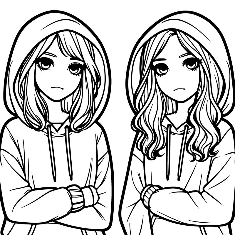 two girls and hoodies