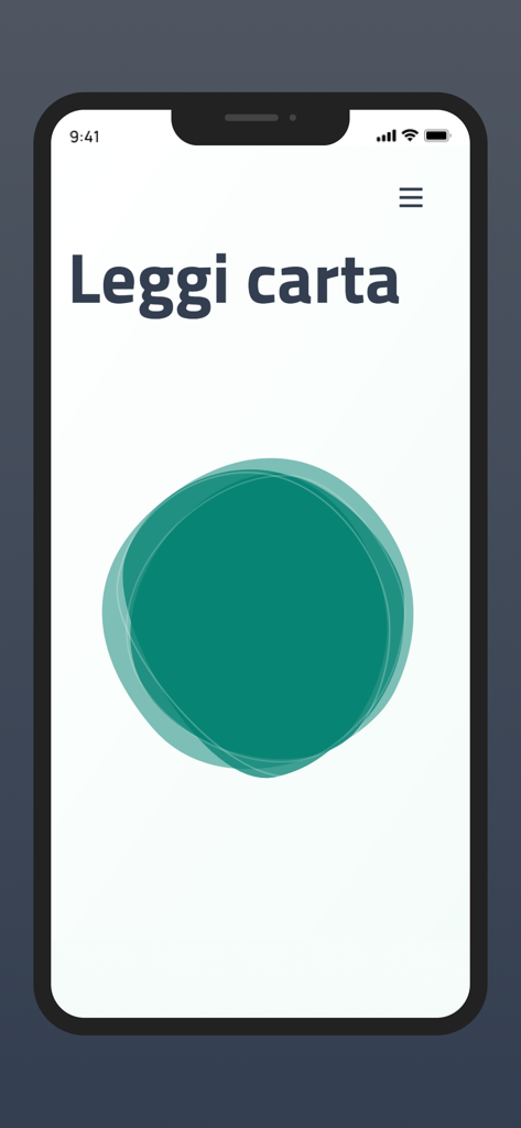 Interfaccia dell'app Bip Piemonte che mostra la schermata Leggi Carta per la scansione delle carte dei trasporti NFC.