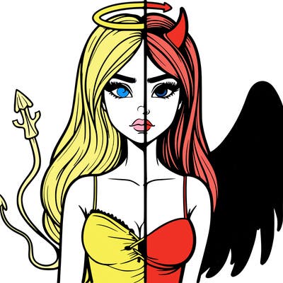 devil vs angel realistic girl