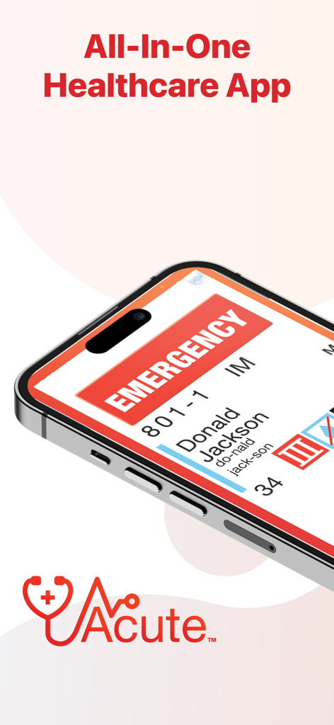 Deltapath Acute - Deltapath Acute mobile App zeigt eine Notfallwarnmeldung auf einem Smartphone für medizinisches Fachpersonal an