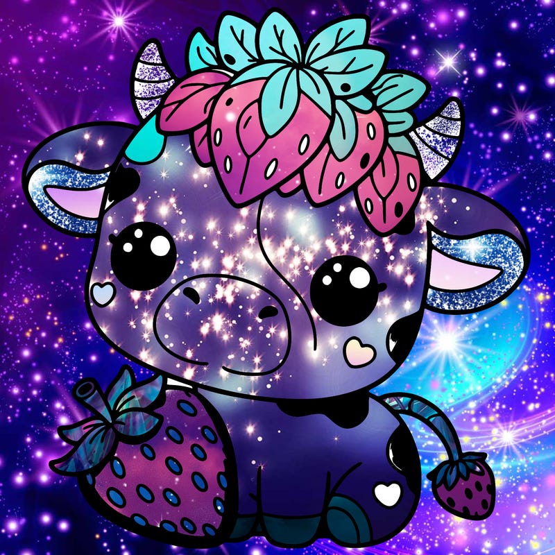 cute strawberry cow