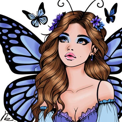 butterfly fairy realistic girl