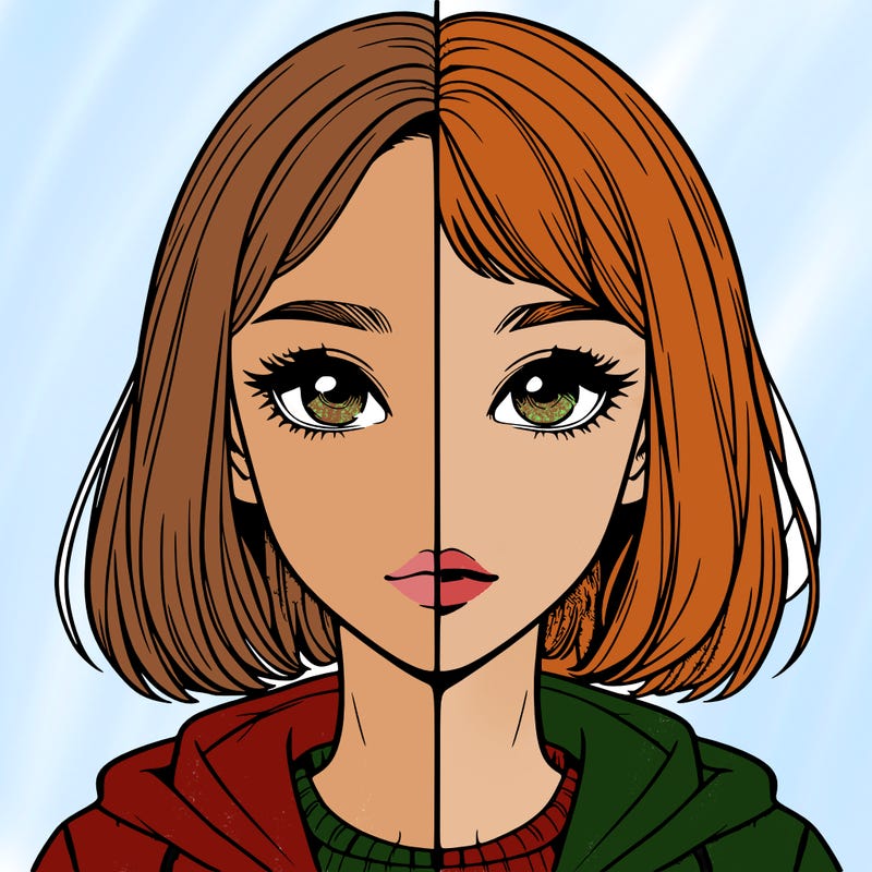 split realistic girl