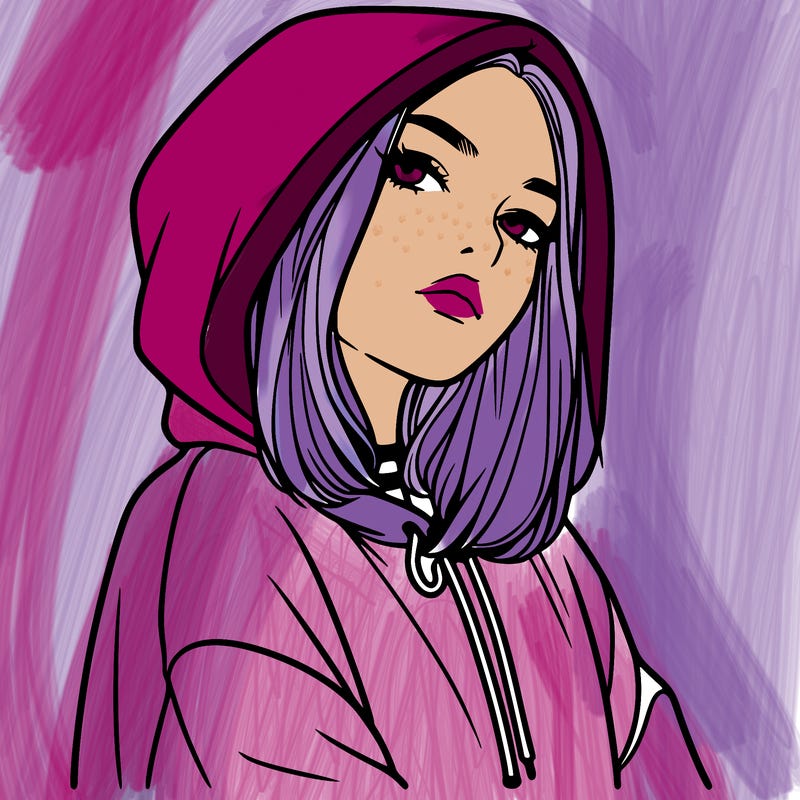 a realistic girl in a hoodie