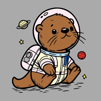 otter in a space suit