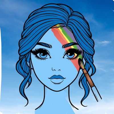 realistic person with makeup