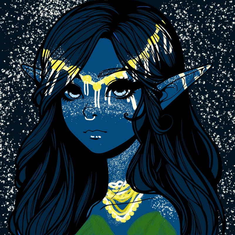 elf girl realistic dark fantasy