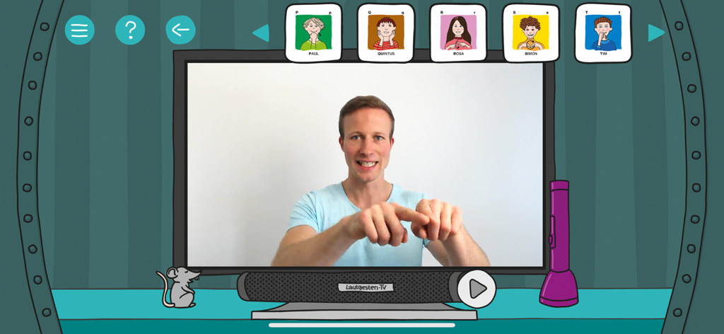 Artikulation - Demostración en video de gestos sonoros para logopedia alemana en la aplicación Artikulation.