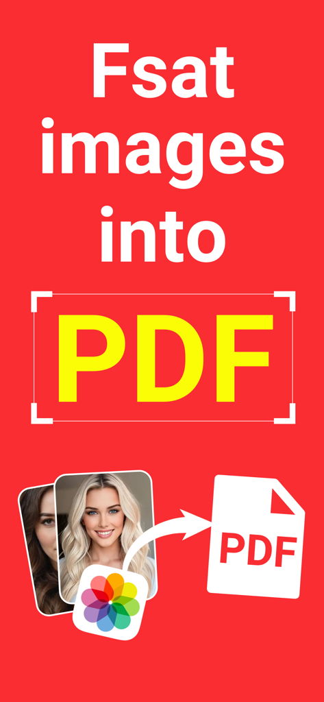 Easy PDF Scanner - Scan&Read - A graphic showing the process of converting photos into a PDF document using the Easy PDF Scanner app